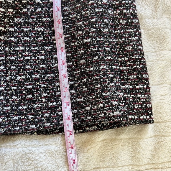 Calvin Klein Metallic Silver Sequins Women's Open Front Tweed Textured Jacket 16 - Picture 12 of 12